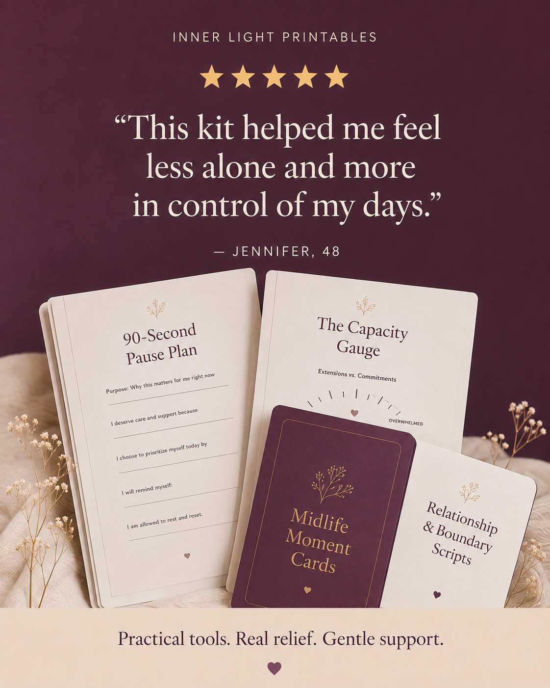 Five-star review from Jennifer, 48: this kit helped me feel less alone and more in control of my days