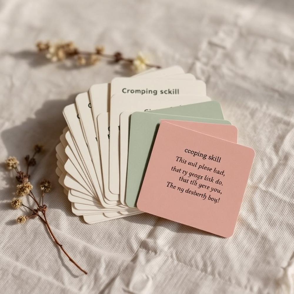 Printable regulation cards fanned out on a warm linen surface